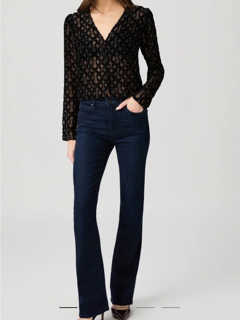 Paige Manhattan Dark Blue Women's Bootcut Jeans